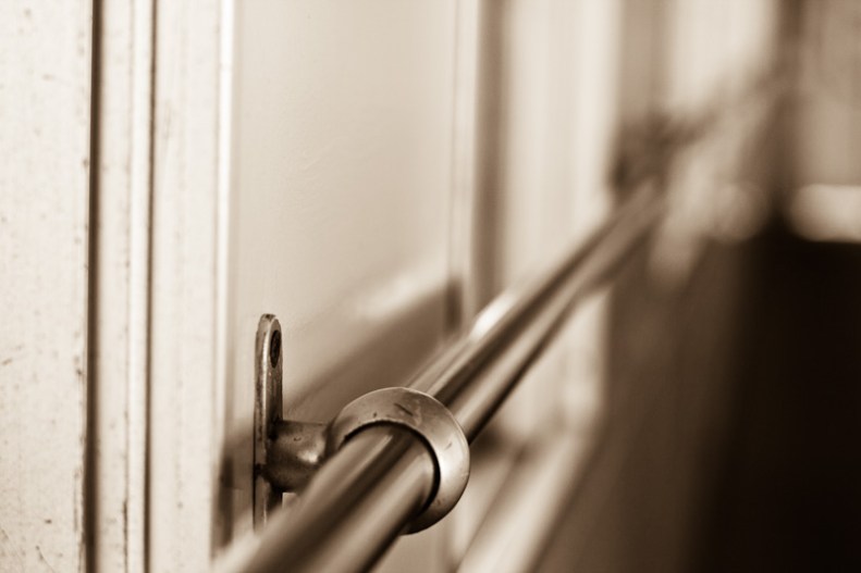 Handrails inside train carriage, fork n train