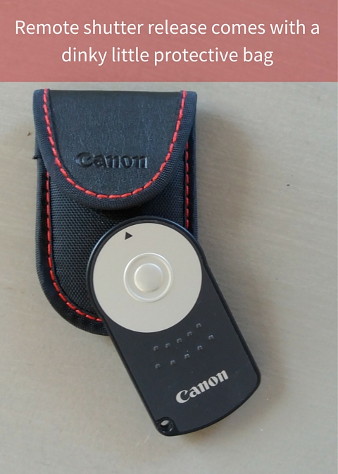 Remote shutter release comes with a dinky little protective bag