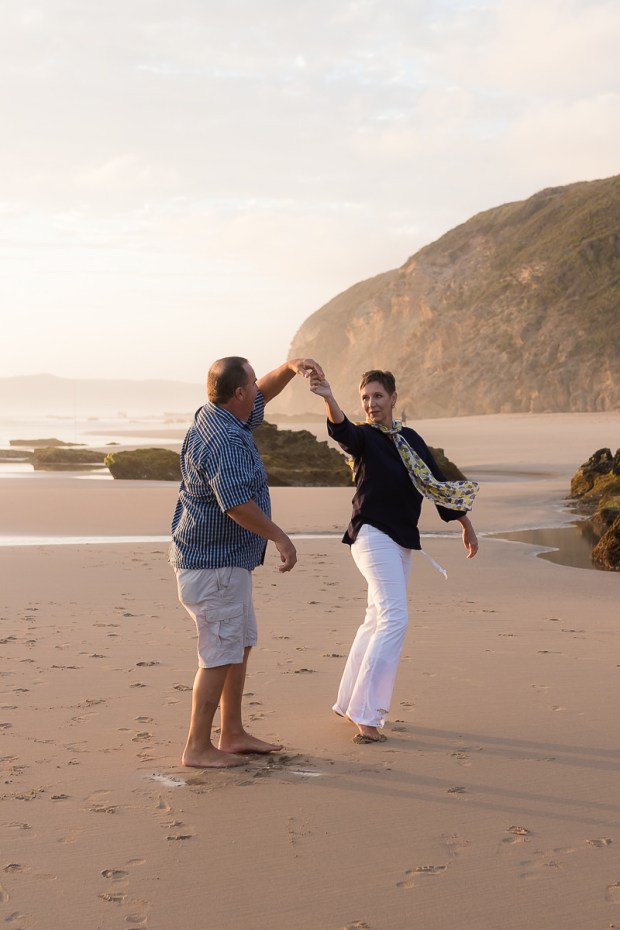 Couple dancing on beach sedgefield beach photoshoot